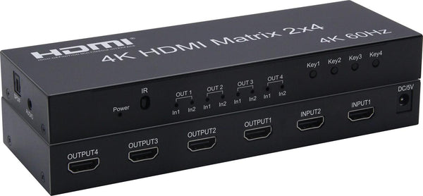 NÖRDIC HDMI Switch 2 to 4 with Audio Extractor, 4Kx2K in 60Hz, HDCP 2.2