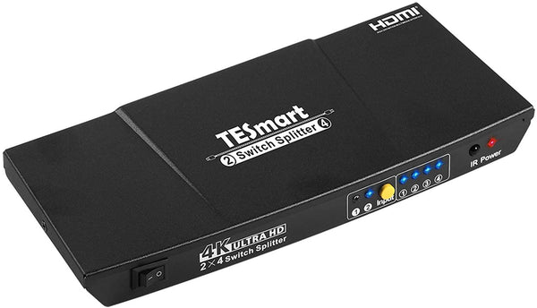 NÖRDIC HDMI Switch 2xPC to 4x monitors 4K30Hz UHD CEC 3D HDCP1.4 for PC, PS5, Xbox and laptop