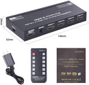 NÖRDIC HDMI Switch 4 to 1 with 7.1 audio extractor ARC SPDIF stereo 3.5mm audio 4K60hz HDCP2.2 3D HDR10 18Gbps
