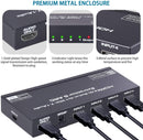 NÖRDIC HDMI Switch 4 to 1 with 7.1 audio extractor ARC SPDIF stereo 3.5mm audio 4K60hz HDCP2.2 3D HDR10 18Gbps