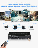 NÖRDIC HDMI Switch 4 to 1 with 7.1 audio extractor ARC SPDIF stereo 3.5mm audio 4K60hz HDCP2.2 3D HDR10 18Gbps