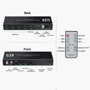 NÖRDIC HDMI Switch 4 to 2 with audio extractor and ARC, in 4Kx2K 60Hz, HDCP 2.2, 5.1 surround, Metal