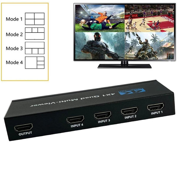 NÖRDIC HDMI scaler switch 4 to 1 with Multiviewer 4K30hz HDCP1.4