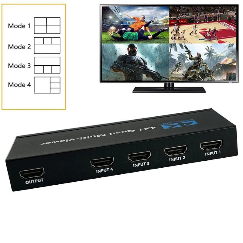 NÖRDIC HDMI scaler switch 4 to 1 with Multiviewer 4K30hz HDCP1.4
