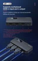 NÖRDIC HDMI switch 2 to 1 8K60Hz 4K120Hz 48Gbps HDR HDCP2.3 Surround 7.1 CEC