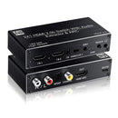 NÖRDIC HDMI switch 2 to 1 with audio extractor and ARC 4K 60Hz SPDIF Coaxial RCA L / R stereo