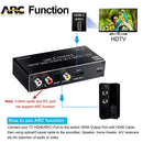 NÖRDIC HDMI switch 2 to 1 with audio extractor and ARC 4K 60Hz SPDIF Coaxial RCA L / R stereo
