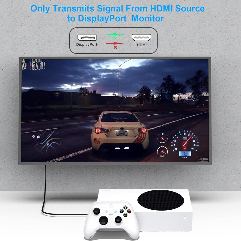 NÖRDIC HDMI to Displayport cable 1m 4K60Hz 18Gbps