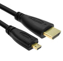 NÖRDIC HDMI to Micro HDMI Cable 1.8m High Speed HDMI with Ethernet Type A to Type D Male to Male Black