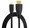NÖRDIC HDMI to Micro HDMI Cable 1.8m High Speed HDMI with Ethernet Type A to Type D Male to Male Black
