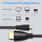 NÖRDIC HDMI to Mini HDMI Cable 1m High Speed HDMI with Ethernet Type A to Type C male to male black