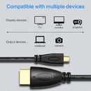 NÖRDIC HDMI to Mini HDMI Cable 50cm High Speed HDMI with Ethernet Type A to Type C male to male black