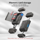 NÖRDIC USB-A, USB-C Card Reader 2-Slot SD, Micro SD and USB-A 3.0 OTG with Card Storage