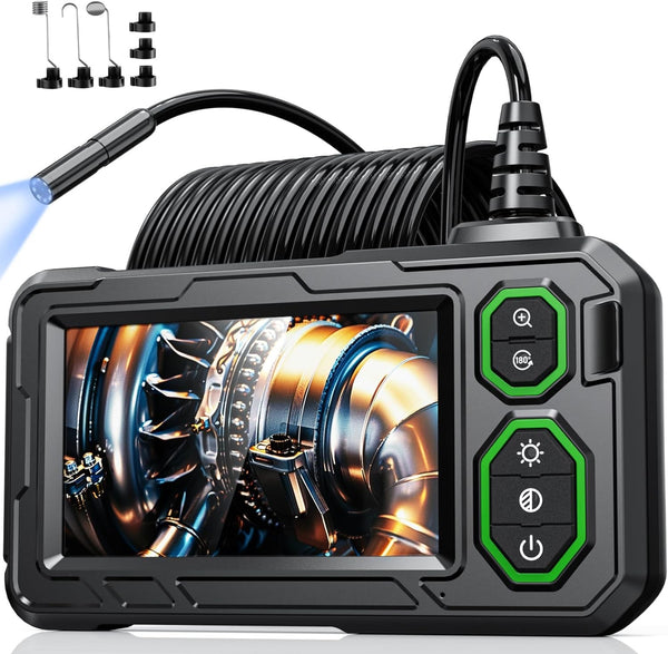 NÖRDIC Industrial Endoscope Camera with 8 LED Lights 1080P 4.3-inch IPS Screen, IP67 Waterproof Cable 5m 8mm
