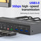 NÖRDIC KVM 4x2 Switch 4PC to Dual Monitor HDMI & DP 4K60Hz with 2x3.5mm and 3xUSB-A