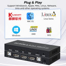 NÖRDIC KVM Switch 2 PC to 1 DisplayPort 1.2 4K60Hz and 4x USB Port HDCP 2.2