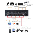 NÖRDIC KVM Switch 2 PC to 1 DisplayPort 1.2 4K60Hz and 4x USB Port HDCP 2.2