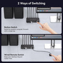 NÖRDIC 2-to-1 HDMI 2.0 4K60Hz KVM Switch for PC, Xbox, PS5 and Laptop with 4×USB 3.0 Ports