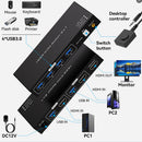 NÖRDIC 2-to-1 HDMI 2.0 4K60Hz KVM Switch for PC, Xbox, PS5 and Laptop with 4×USB 3.0 Ports