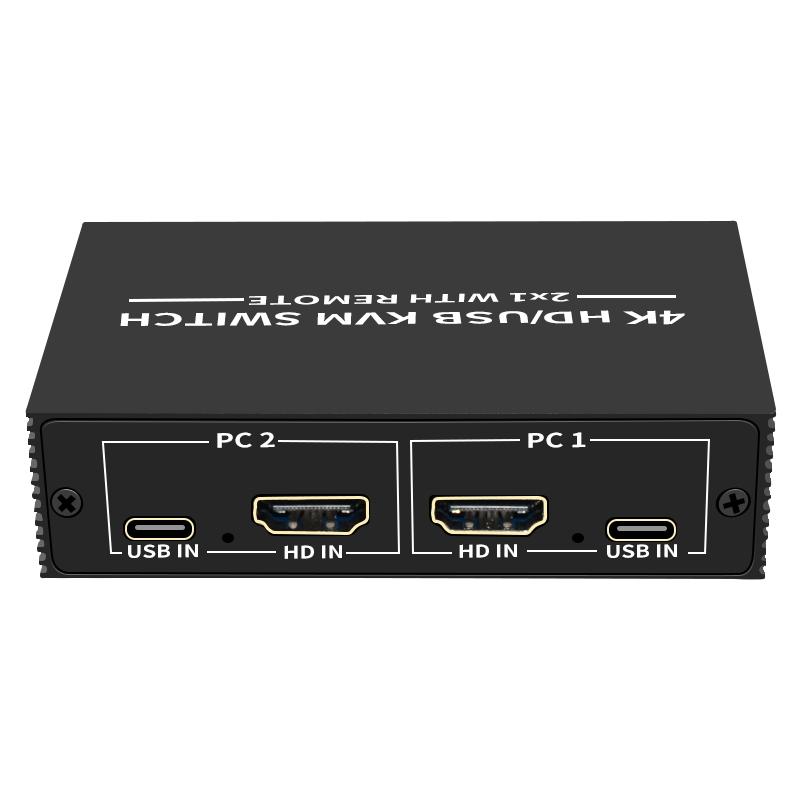 NÖRDIC KVM Switch 2 to 1 HDMI 2.0 4K60Hz for PC, Xbox, PS5 and laptop with 4xUSB ports