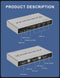 NÖRDIC KVM Switch 2 to 1 DisplayPort 1.2 4K 60Hz and 4x USB HDCP 2.2