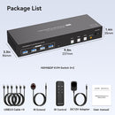 NÖRDIC KVM Switch 3 to 2 8K60Hz DP 1.4 HDMI 2.0 KVM USB 3.0