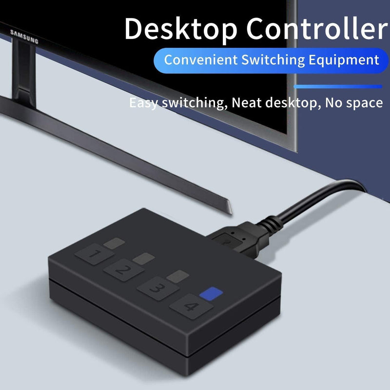NÖRDIC KVM Switch 4 PC to 1 DisplayPort 1.2 4K 60Hz and 4x USB HDCP 2.2