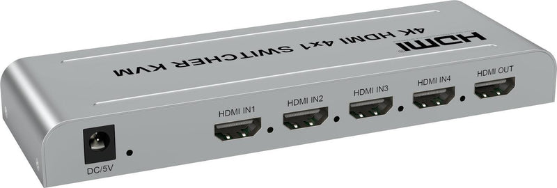 NÖRDIC KVM Switch 4 to 1 HDMI 4K 30Hz and 2xUSB HDCP 2.2