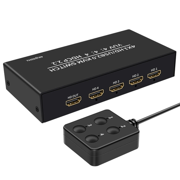 NÖRDIC KVM Switch 4 PC to 1 HDMI 4K 60Hz and 4XUSB HDCP 2.2