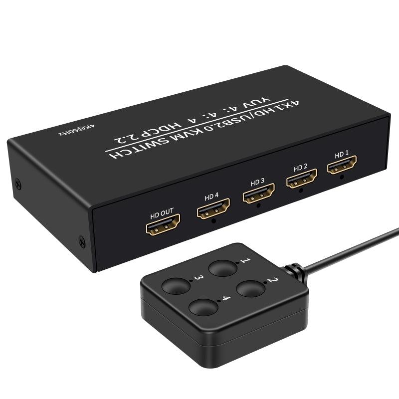NÖRDIC KVM Switch 4 PC to 1 HDMI 4K 60Hz and 4XUSB HDCP 2.2