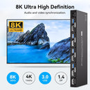 NÖRDIC KVM Switch 4 to 1 DP 8K60Hz 4K144Hz 4xUSB 3.0