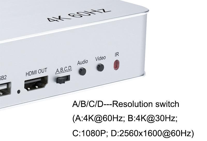 NÖRDIC KVM Switch 4xPC to 1xHDMI 4K 60Hz Quad Multi-Viewer with 4xUSB-A