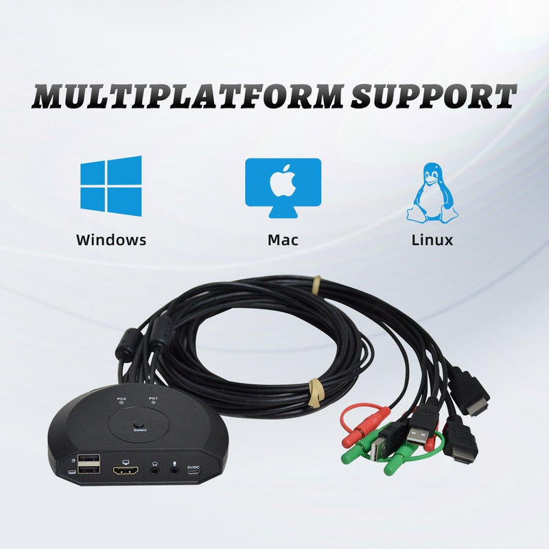 NÖRDIC KVM switch 2 to 1 HDMI 2.0 4K60Hz