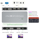 NÖRDIC KVM switch 2xPC to 1xDP 8K 60Hz 3xUSB-A 2.0