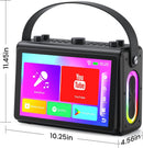 NÖRDIC Karaoke Machine, built-in 10.1" HD lyrics screen, supports WiFi, Bluetooth, HDMI, USB and MicroSD, with 2 wireless microphones for home party