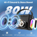 NÖRDIC Karaoke Machine, built-in 10.1" HD lyrics screen, supports WiFi, Bluetooth, HDMI, USB and MicroSD, with 2 wireless microphones for home party