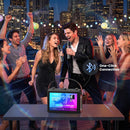 NÖRDIC Karaoke Machine, built-in 10.1" HD lyrics screen, supports WiFi, Bluetooth, HDMI, USB and MicroSD, with 2 wireless microphones for home party