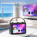 NÖRDIC Karaoke Machine, built-in 10.1" HD lyrics screen, supports WiFi, Bluetooth, HDMI, USB and MicroSD, with 2 wireless microphones for home party