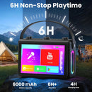 NÖRDIC Karaoke Machine, built-in 10.1" HD lyrics screen, supports WiFi, Bluetooth, HDMI, USB and MicroSD, with 2 wireless microphones for home party