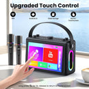 NÖRDIC Karaoke Machine, built-in 10.1" HD lyrics screen, supports WiFi, Bluetooth, HDMI, USB and MicroSD, with 2 wireless microphones for home party