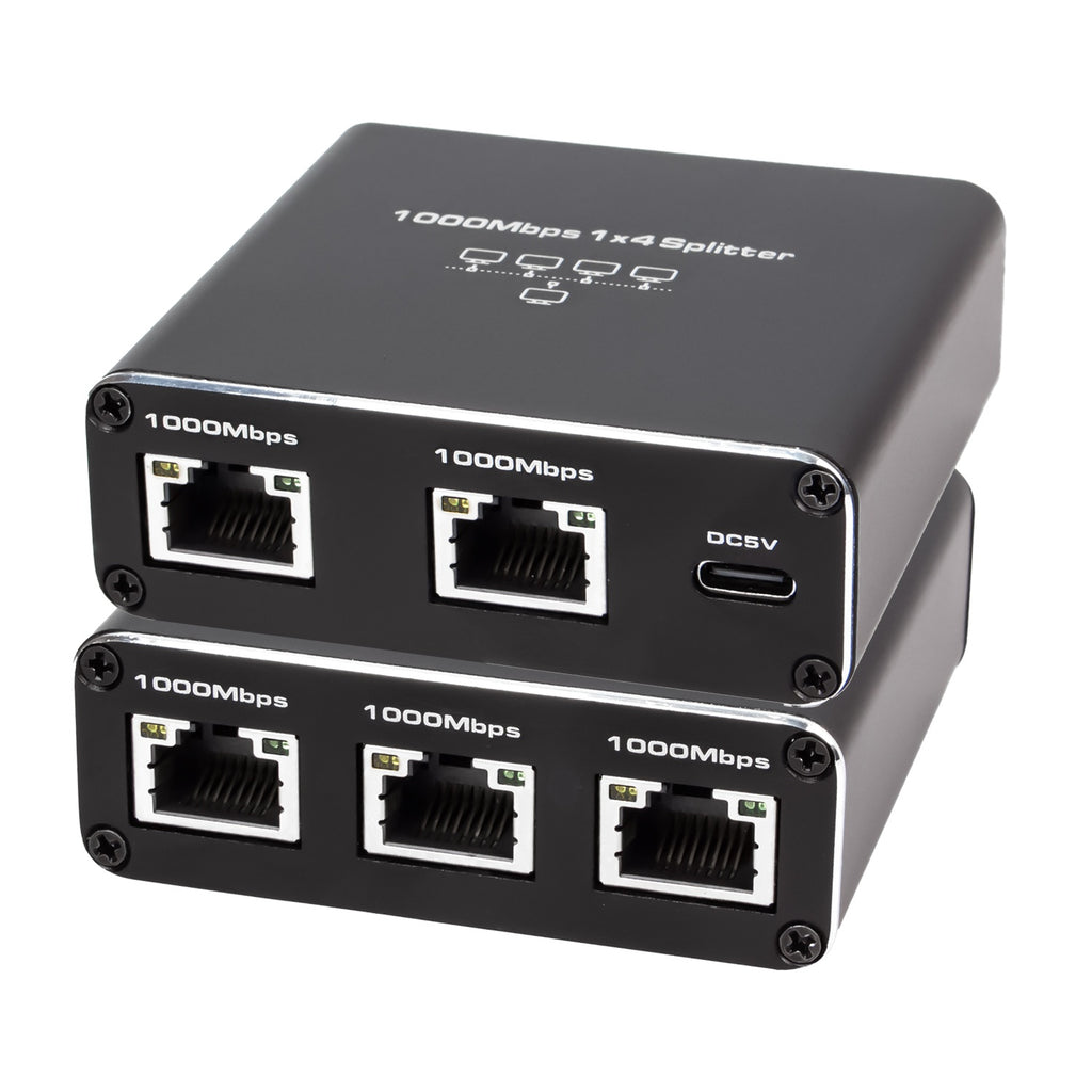 NÖRDIC LAN Splitter 1 to 4 1000 Mbps Gigabit Ethernet for computer, la ...