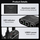 NÖRDIC LAN Splitter 1 to 4 1000 Mbps Gigabit Ethernet for computer, laptop, switch, hub, router, digital TV