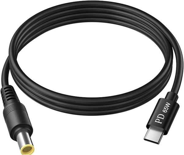 NÖRDIC Laptop Charging Cable USB-C to DC5.5x2.5mm 65W PD 1.5m