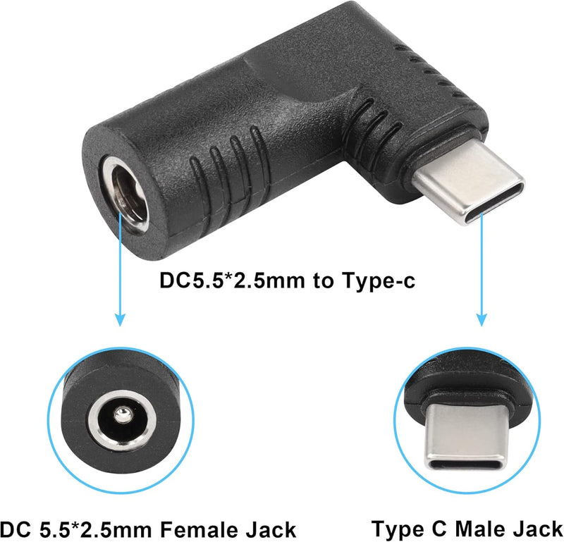 NÖRDIC Laptop adapter USB-C to DC 5.5x2.5mm 65W