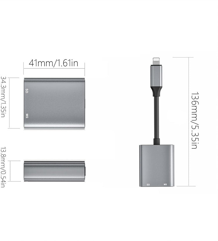 NÖRDIC Lightning Card Reader 2 Slot SD, MS UHS-I