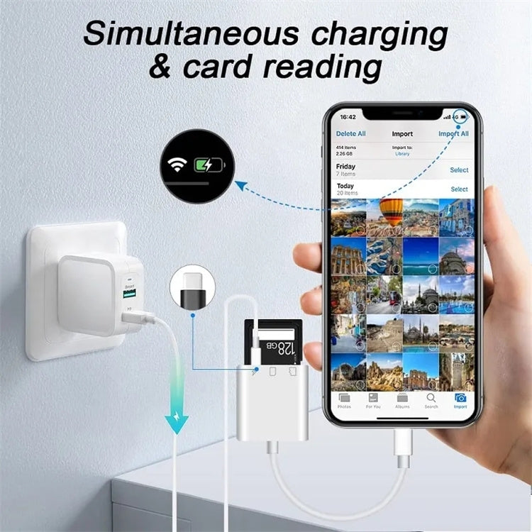 NÖRDIC Lightning Card Reader 2 Slot SD, MicroSD 1xLightning charging UHS-I