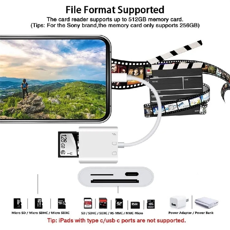 NÖRDIC Lightning Card Reader 2 Slot SD, MicroSD 1xLightning charging UHS-I