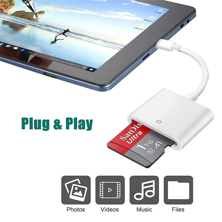 NÖRDIC Lightning Card Reader 2 Slot SD, MicroSD 1xLightning charging UHS-I