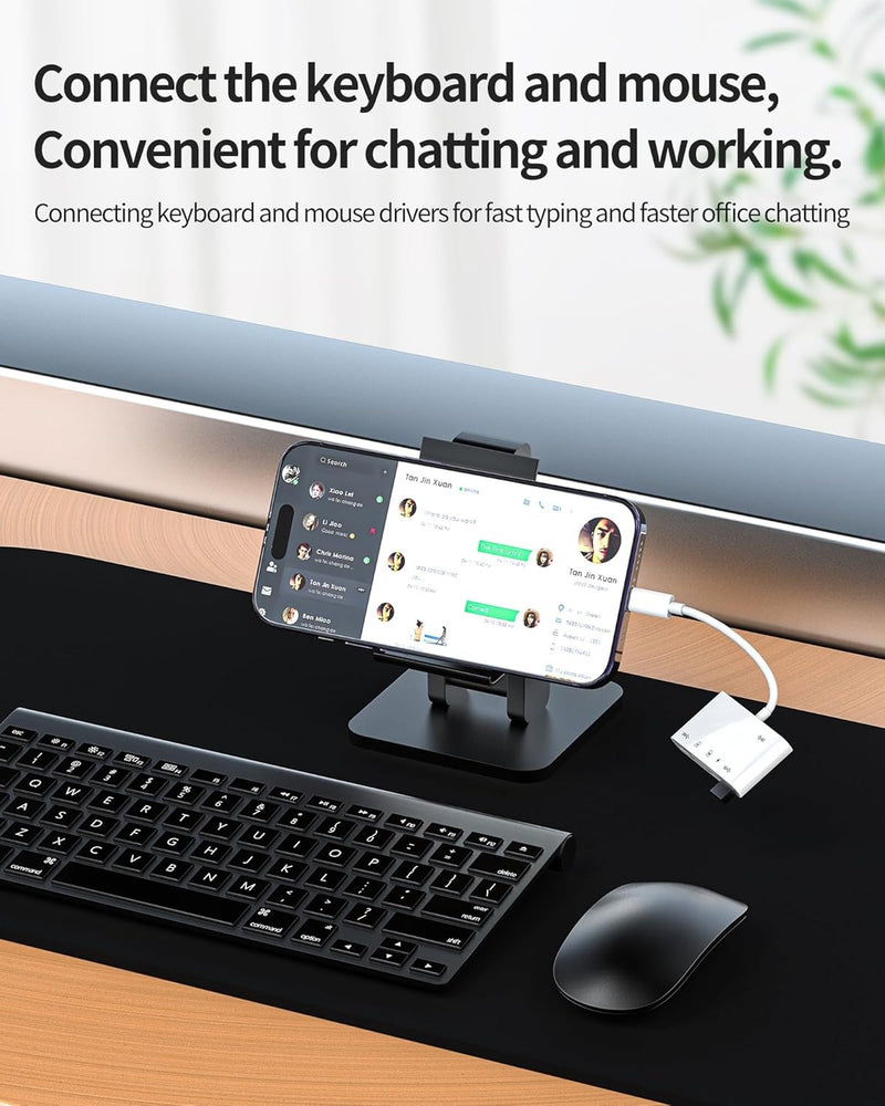 NÖRDIC Lightning Card Reader 2 Slot SD, MicroSD 3xUSB-A 1xLightning Charging UHS-I