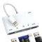 NÖRDIC Lightning Card Reader 2 Slot SD, MicroSD 3xUSB-A 1xLightning Charging UHS-I